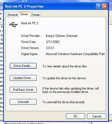 BeolInk PC2 Driver on Windows XP